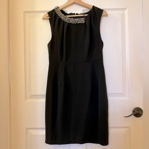 Anthropologie Little Black Dress with beads, back zipper, Sz M